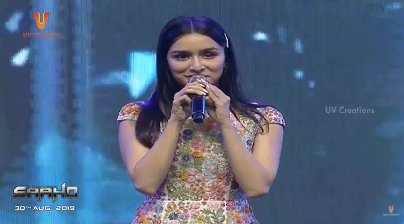 Saaho actor Shraddha Kapoor was all smiles at the pre release event