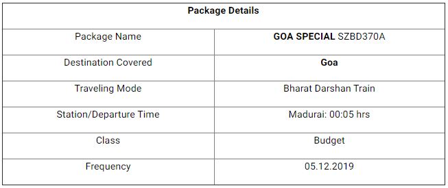 IRCTC Special Goa Trip