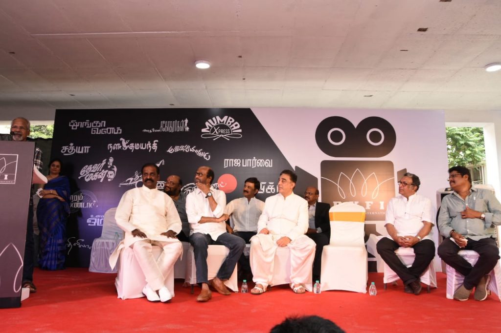 kamal haasan, Rajinikanth balachander statue opening
